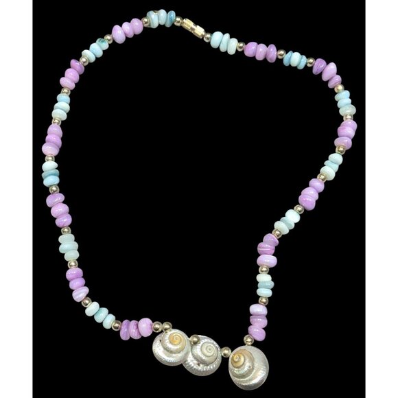 Jewelry - Vintage Mermaidcore Blue And Purple Shell Necklace